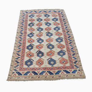 Vintage Blue and Red Oushak Rug, 1970s