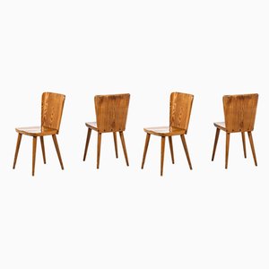 Vintage Dining Chairs by Göran Malmvall for Svensk Fur, 1940s, Set of 4