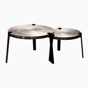 Remetaled Coffee Tables by Tim Vanlier for Matter of Stuff, Set of 2