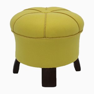 Pouf Art Déco Jaune Citron , 1930s