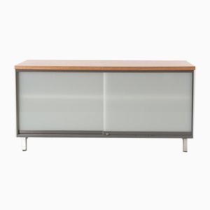Dutch Sideboard with Glass Sliding Doors from Gispen, 1950s