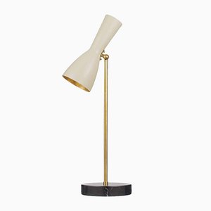 Lampe de Bureau Wormhole Crème en Laiton par Simone Calcinai pour Brass Brothers