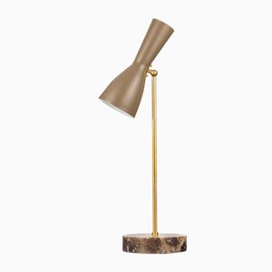 Lampe de Bureau Wormhole Beige en Aluminium par Simone Calcinai pour Brass Brothers