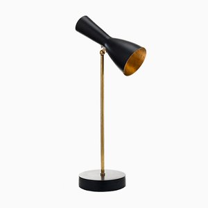 Lampada da tavolo Wormhole in ottone nero di Simone Calcinai per Brass Brothers