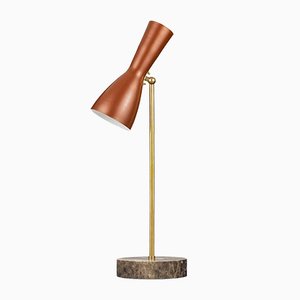 Lámpara de mesa Wormhole en color cobre de Simone Calcinai para Brass Brothers