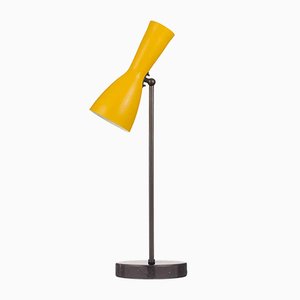 Lámpara de mesa Wormhole amarilla de aluminio de Simone Calcinai para Brass Brothers