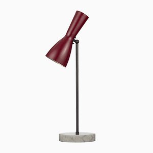 Lampada da tavolo Maroon Wormhole in alluminio marrone di Simone Calcinai per Brass Brothers