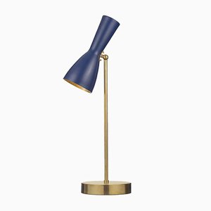 Lampe de Bureau Wormhole Bleu Marine par Simone Calcinai pour Brass Brothers