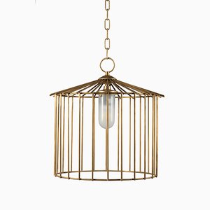 Lampe à Suspension d'Extérieur Medium Cage Chain par Niccolo De Ruvo pour Brass Brothers