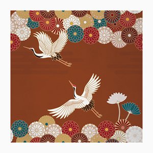 Revêtement Mural en Tissu Flowers and Storks par Chiara Mennini pour Midsummer-Milano