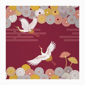 Rivestimento in tessuto Ambiente Flower e Chevron 4 di Chiara Mennini per Midsummer-Milano