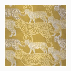 Walking Leopards 5 Fabric Wall Covering by Chiara Mennini for Midsummer-Milano