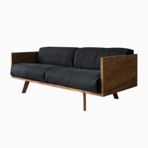 Eichenholz & Leinen Sofa von Philipp Roessler für NUTSANDWOODS