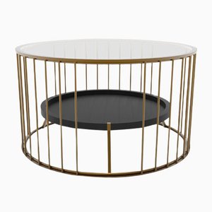 Mesa de centro Cage redonda de Niccolo De Ruvo para Brass Brothers