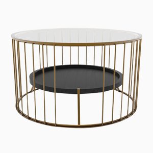 Runder Cage Couchtisch von Niccolo de Ruvo für Brass Brothers