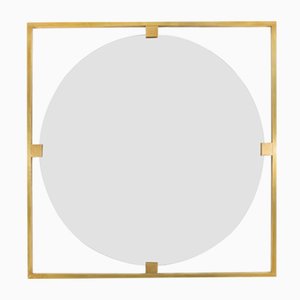 Timeless Geometric Square Mirror from Brass Brothers