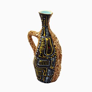 Italian Ceramic Vase with Enamel Decoration, 1950s