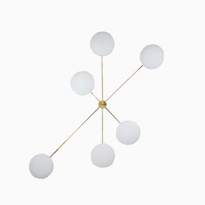 Brass & Opaline Glass Stella Tribute Chrome Lucid Ceiling or Wall Lamp from Design for Mach