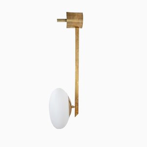 Brass & Opaline Glass Stella Angel Chrome Lucid Wall or Ceiling Lamp from Design for Macha