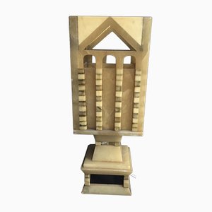 Alabaster Tischlampe von Cooperativa Artieri Alabastro, 1940er
