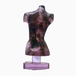 Alessandrite Glass Woman Bust Sculpture by Loredano Rosin, 1960s