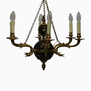 French Metal Chandelier, 1950s
