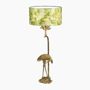 Fauna Heron Table Lamp in Light Green from Brass Brothers
