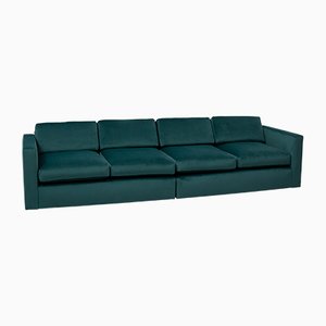 milo baughman velvet sofa mid century pamono seater navy