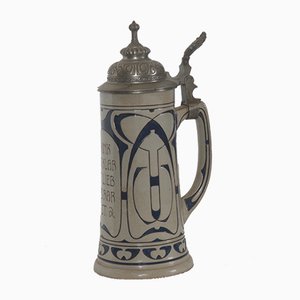 Vintage German Beer Stein, 1908