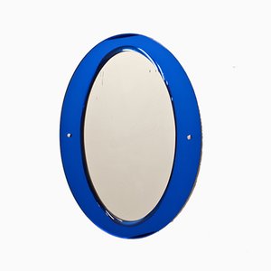 Specchio ovale di Cristal Art, anni '60