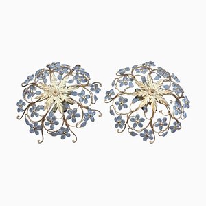 Mid-Century French Crystal Ceiling Lights from Maison Baguès, Set of 2