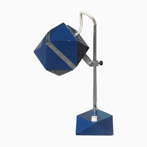 Lampada da tavolo esagonale blu, anni '70