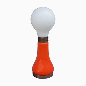 Lámpara de pie en naranja y blanco, años 60