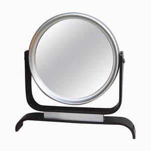Specchio da tavolo con cornice in alluminio, anni '60