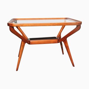 Mesa de centro Mid-Century de cerezo de Dassi Lissone, años 50