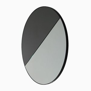 Medium Mixed Tint Dualis Orbis Round Mirror with Black Frame by Alguacil & Perkoff Ltd, 2019