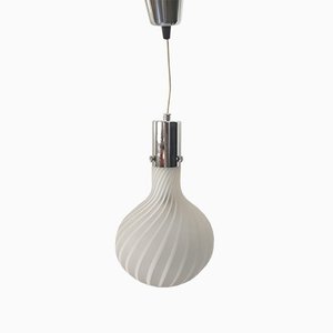 Italian Pendant Lamp with Striped Crystal Shade, 1970s