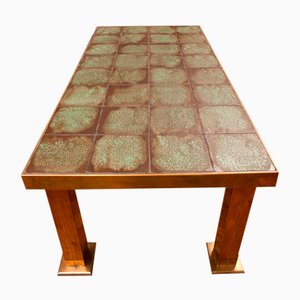 French Brass and Ceramic Dining Table, 1960s