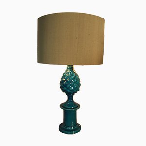 Lampada da tavolo vintage a forma di ananas blu di Pol Chambost, Francia, anni '70