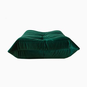 Pouf Togo en Velours Vert Bouteille par Michel Ducaroy pour Ligne Roset