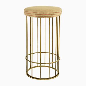 Hoher Cage Juta Hocker von Niccolò De Ruvo für Brass Brothers