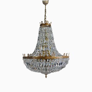 Large Empire Style Crystal Chandelier from Palwa, 1960s