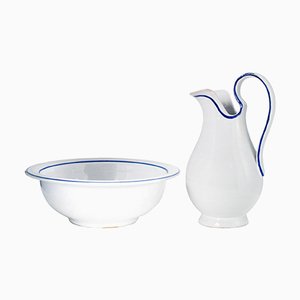 Mid-Century Italian Ceramic Pitcher & Basin Set, 1960s, Set of 2