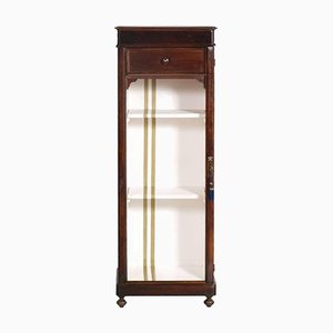 19th-Century Walnut Bookcase Cabinet