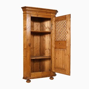 Antique Country Pine Corner Cupboard, 1890s