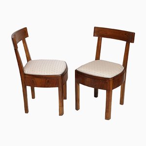 Set of Art Deco Walnut Chairs, 1920s
