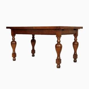 Antique Neoclassical Solid Oak Table