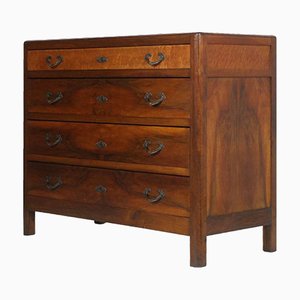 Art Deco Nussholz Kommode mit Spiegel, 1920er