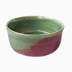 White Stoneware Tea or Soup Bowl with Copper Red Glaze by Marcello Dolcini, 2019