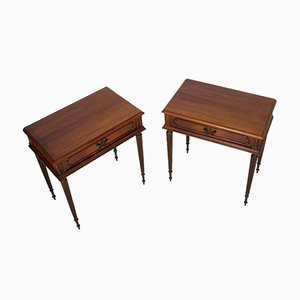 Tables de Chevet Louis XVI Vintage en Noyer, Set de 2